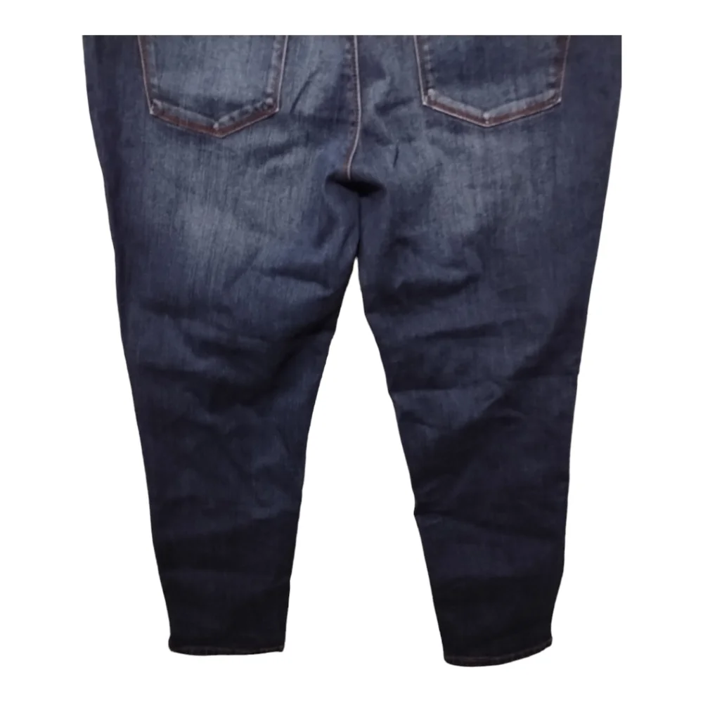 WHBM The Saint Honore Collection‎ Leather Trim Skinny Crop Girlfriend Jean Sz 14